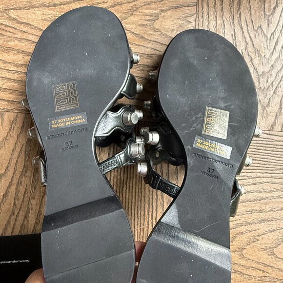 NWT ALEXANDER WANG REXA CAGE SLIDE SANDAL ROC STUD HARDWARE 37 - Picture 7 of 12